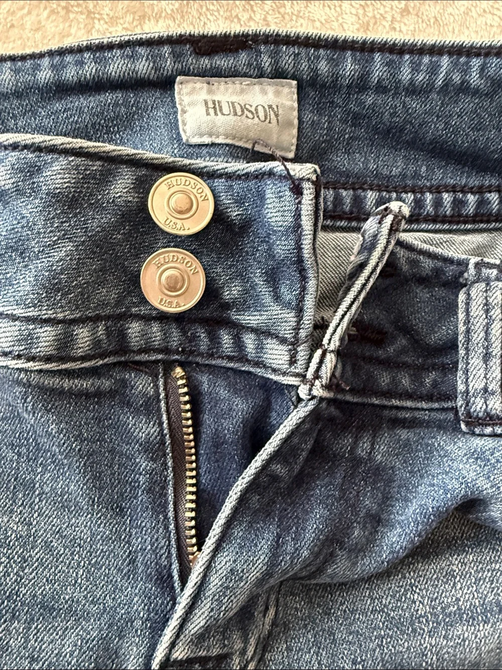 Hudson Jeans Rolled Cuff Stretch Denim Shorts - Blue size 24